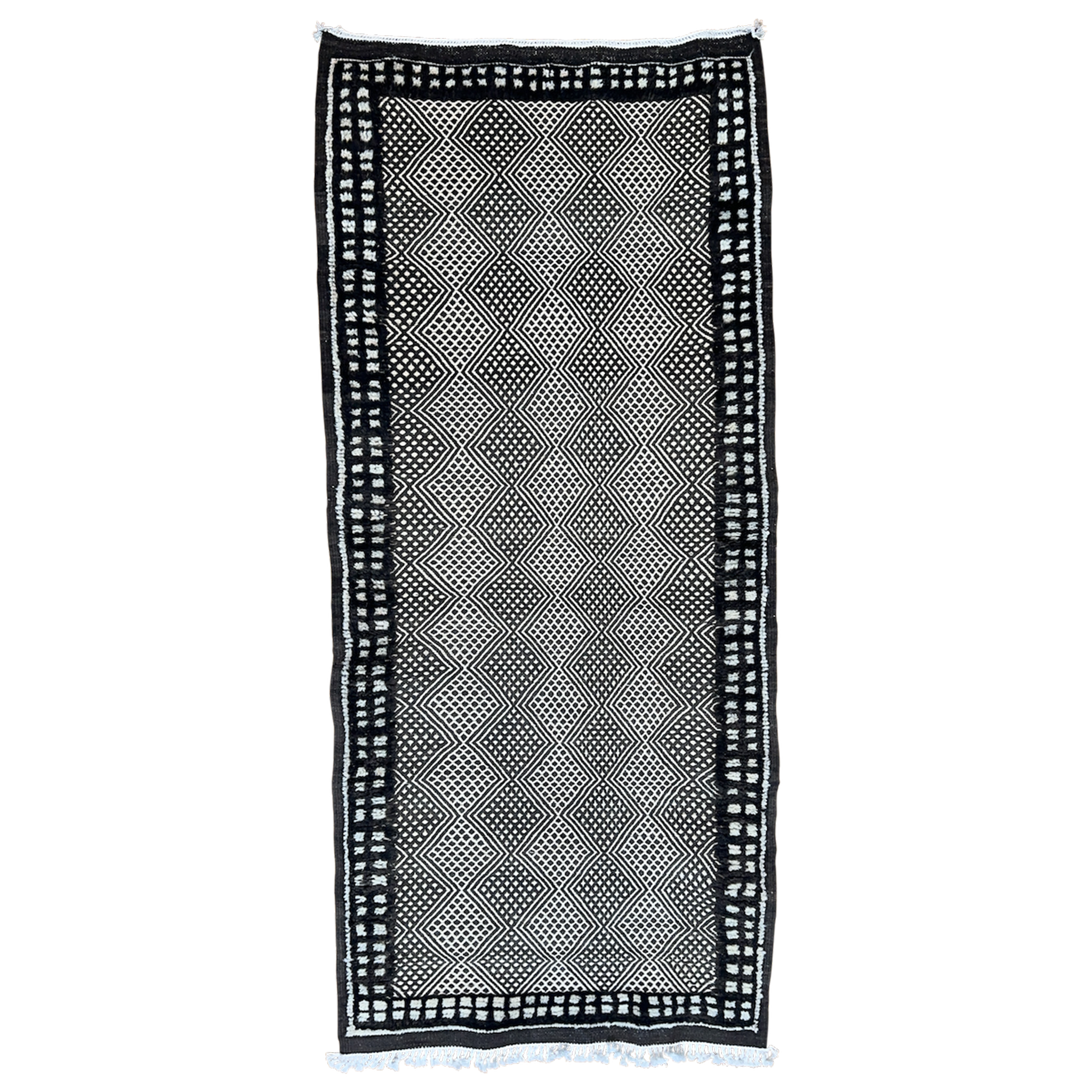 Imane - Vintage Black & White Moroccan Runner - SAINT RIDGE