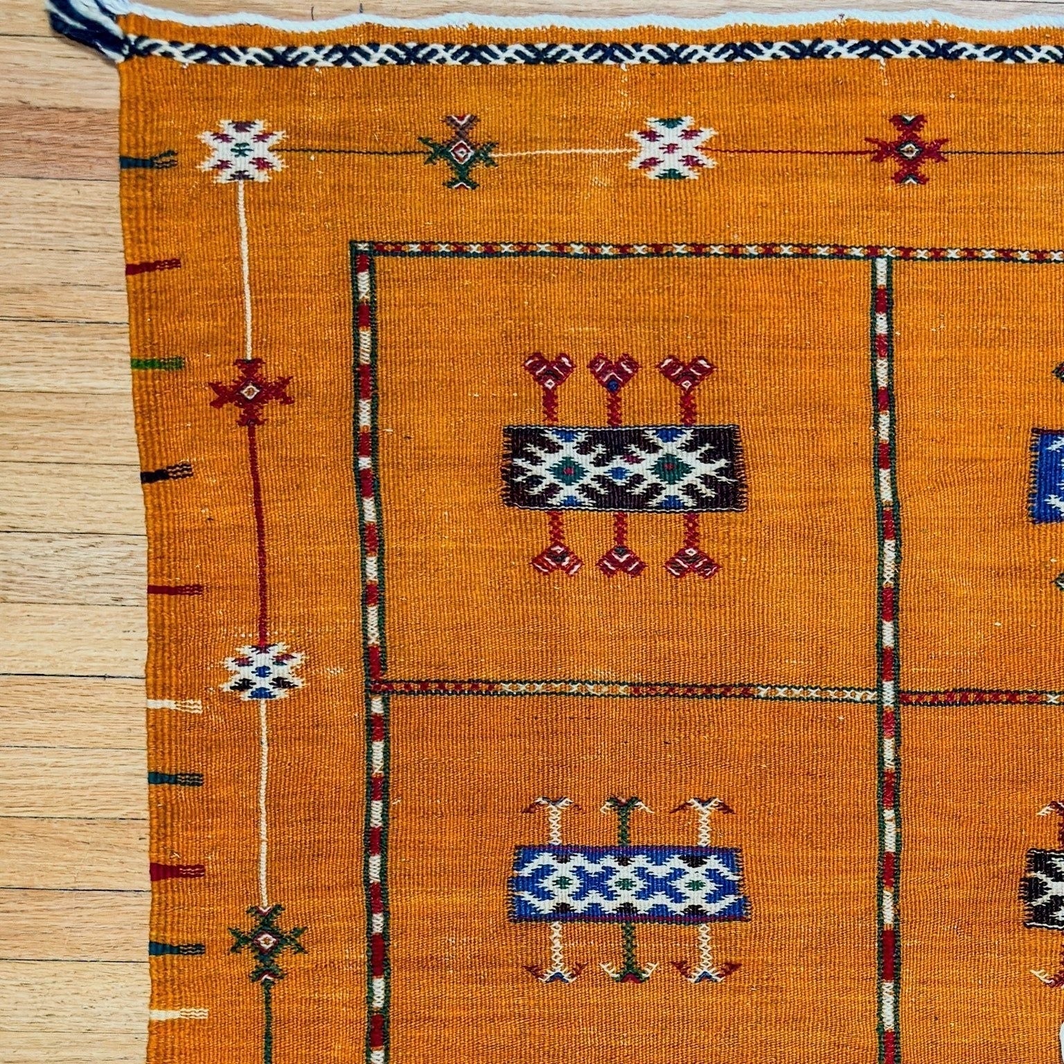 Nahla - Orange Moroccan Flatweave Rug - SAINT RIDGE