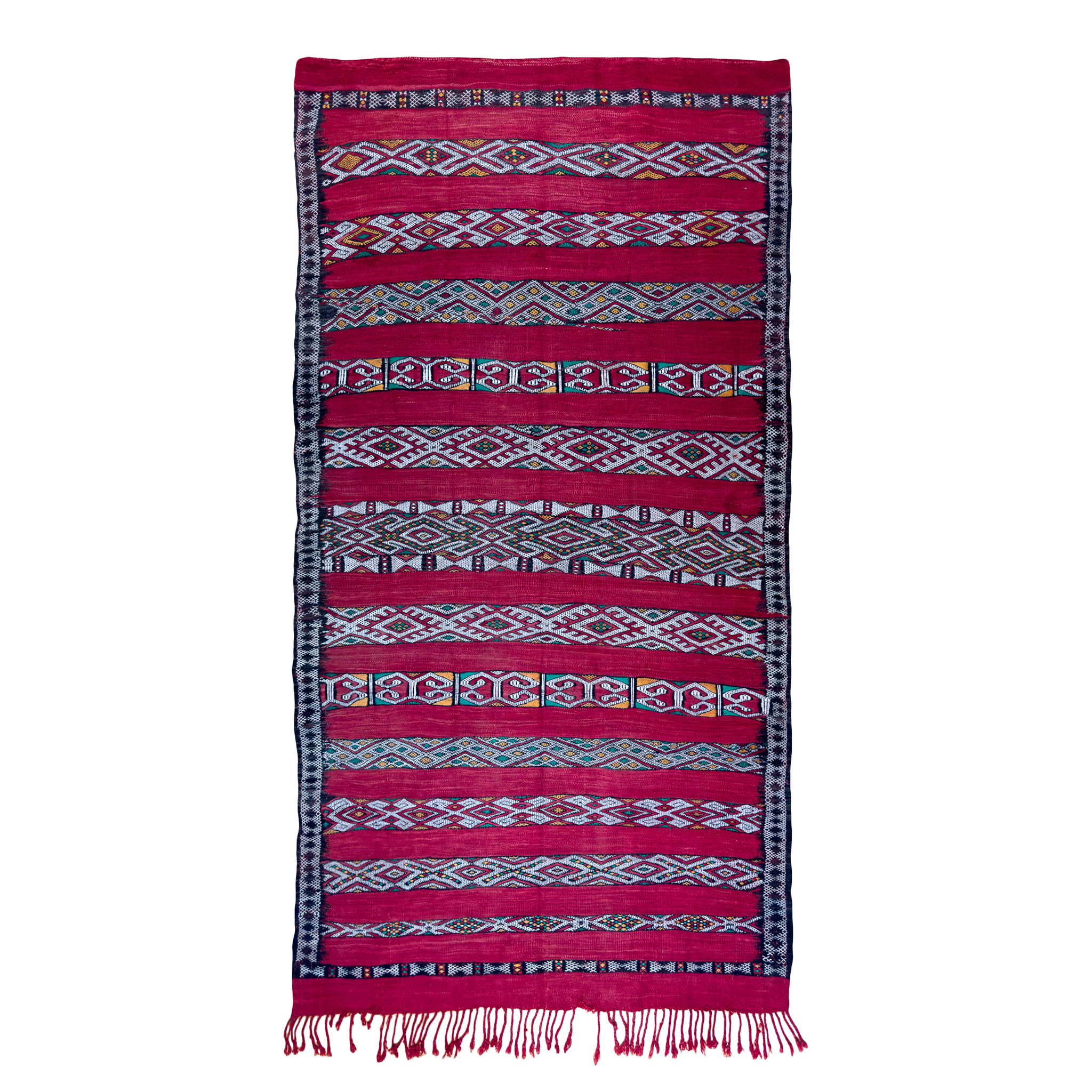 Najat - Vintage Red Moroccan Flatweave Rug - SAINT RIDGE