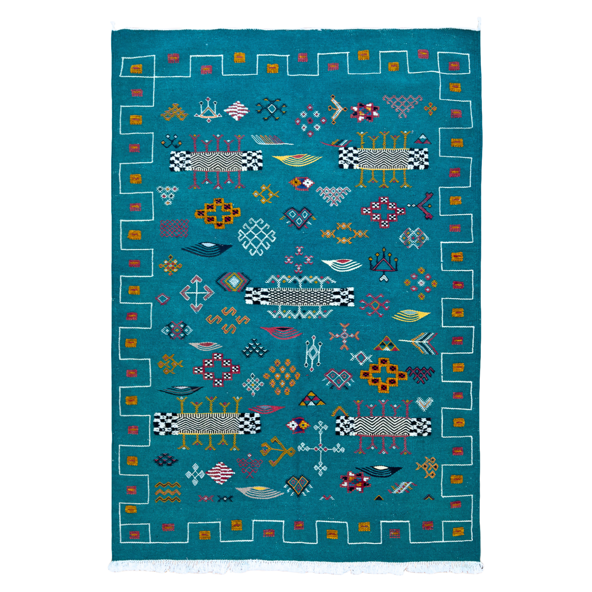 Atay Green Moroccan Flatweave Rug - SAINT RIDGE